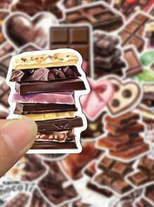 SCXXBSW 50 قطعة ملصقات كرتون شوكولاتة غرافيتي زخرفية للكؤوس المائية والدفاتر والأمتعة، ملصقات مقاومة للماء - متعدد الألوان - مشاهدة 4