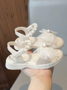 1 Pair Cartoon Rhinestone Princess Sandals For Girls, Toddler To Little Kid Open-Toe Summer Beach Shoes, Soft Sole, 2025 New