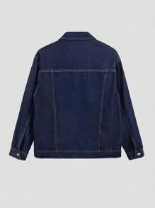 Men's Fashionable Casual Street Style Denim Jacket, Versatile Young Streetwear College Jacket, Fall