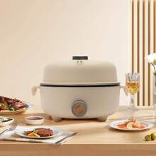 Futchoy Futchoy 2.2L Casserole électrique Hot Pot avec Cuiseur vapeur Marmite électrique avec fonction de maintien au chaud Casserole à soupe rapide portable Cuiseur antiadhésif pour la maison, les bureaux, le dortoir, les voyages, Kaki