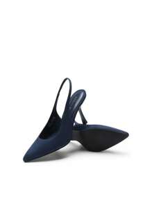 Women's Pointed Toe Slingback Stiletto Heel Pumps Slip-On Closed Toe Dress Bridal Elegant Wedding Sexy Party Shoes - Màu xanh hải quân - Xem 8