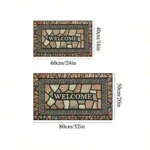 Stone Pattern Welcome Doormat Anti-Slip Floor Mat Indoor And Outdoor Entrance Carpet Home Decoration