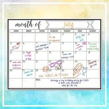 1 Magnetic Fridge Calendar - Strong Magnetic Backing, Smooth Dry Erase Surface, Practical Calendar, Whiteboard - Great For Self-Disciplined Planning - Great For Kitchen Organization, Meal Planning, Family Planning, Reminders And Fridge Notes