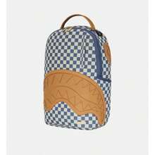 Sprayground Shark Yacht Club DLXSV Backpack Unisex Blue White Checkered SPP6 - Màu xanh lam - Xem 3