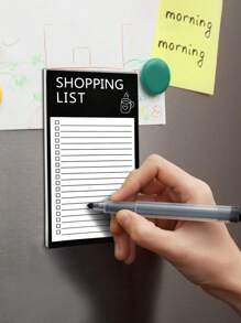 1 pièce Tableau mémo magnétique minimaliste, bloc-notes à déchirer créatif pour liste de courses, tableau magnétique de message de réfrigérateur avec dessins animés