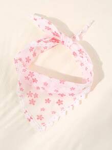 1 buc. Eșarfă elegantă pentru femei, stil francez, cu flori roz și fluture, stil rustic dulce, potrivită pentru purtare zilnică, festivaluri, Ziua Îndrăgostiților, petreceri, vacanță, fotografii la plajă, accesorii de păr, bandă de păr elegantă, bandă de păr - Roz - Vizualizare 1