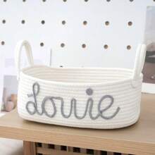 Panier de rangement personnalisé avec nom, panier de rangement de corde, panier de rangement DIY personnalisé avec nom, panier de rangement en corde, rangement pour désordre, cosmétiques, niche pour animaux de compagnie en laine