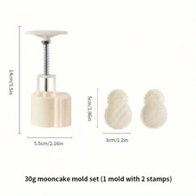 Set, Fruit Pineapple Shape Pastry Mold, Including 1 Mold And 2 Stamps,DIY Hand Press Moon Cake Stamps, Mung Bean Cake, Cookie,Mid Autumn Festival Moon Cake Mold, Cookie Tools, Moon Cake Maker, Baking Tools, Kitchen Gadgets, Kitchen - White - View 14