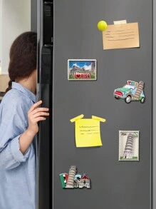 1pc City Building Architecture Magnetic Fridge Sticker, Creative MORA 3D Travel Souvenir Refrigerator Magnet Decor, Italy Magnetic Sticker, Decorative Gift, High-Quality Fridge Magnet