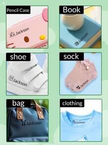 LICVIC 1/2 Con dấu tên tùy chỉnh, Con dấu tên họa tiết hoạt hình được cá nhân hóa, Con dấu tên tự động in họa tiết hoạt hình tùy chỉnh DIY, Con dấu để ký tên, Sinh nhật, Kỷ niệm - Màu tím - Xem 8