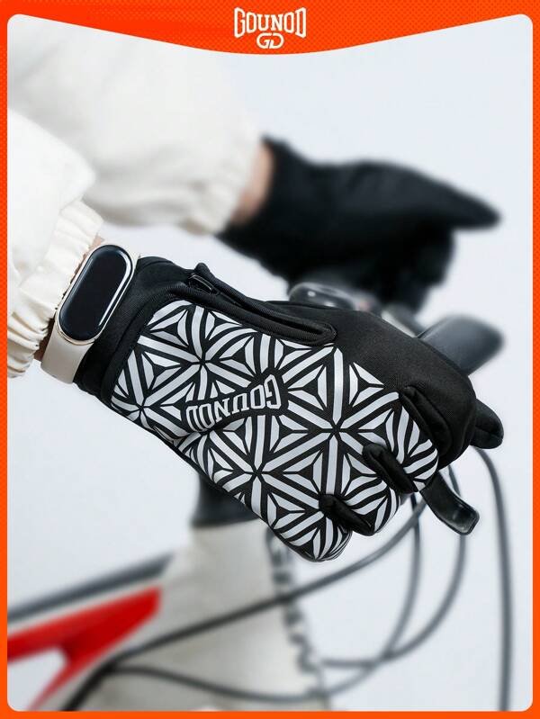 GOUNOD 1 para nowych polarowych rękawiczek rowerowych z zamkiem silikonowym antypoślizgowe rękawiczki do jazdy konnej wodoodporne rękawiczki do sportów narciarskich