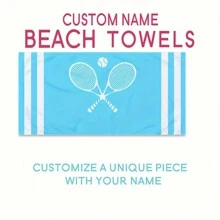 Asciugamano da spiaggia personalizzato con motivi sportivi come softball, racchetta da tennis e testo personalizzato, grande asciugamano da piscina o doccia per donne e uomini, regalo estivo, regalo di San Valentino, compleanno, fidanzato/a, vacanze, arredo bagno, accessori da viaggio, accessori da spiaggia