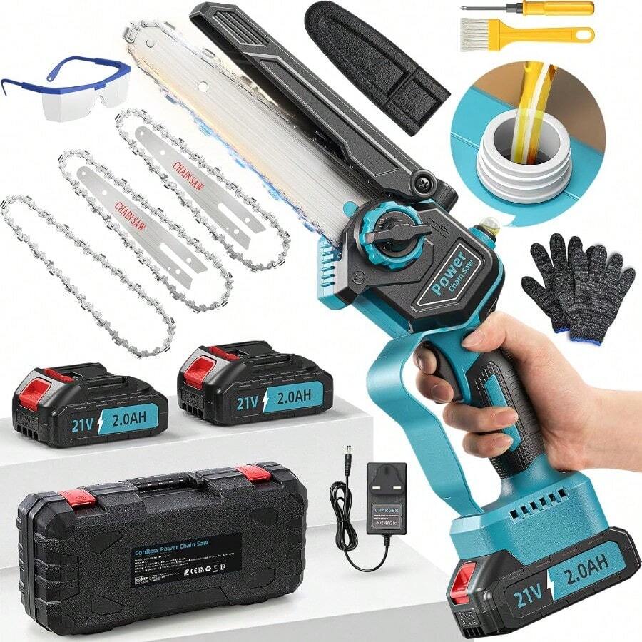 6 Inch Lithium Battery Powered Brushless Cordless Chainsaw Single Hand Saw Garden Electric Chainsaw - Chainsaw And Chain Saw Price