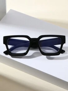 1 pieza Montura de gafas ópticas cuadrada retro azul para hombre, adecuado como regalo tanto para hombres como para mujeres