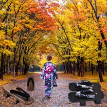 Guốc gỗ Nhật Bản phù hợp cho cả nam và nữ, quà tặng sinh nhật hoặc ngày lễ thú vị, trang phục dự tiệc Halloween, guốc gỗ dự tiệc nhập vai - gỗ đen xanh trắng - Xem 5