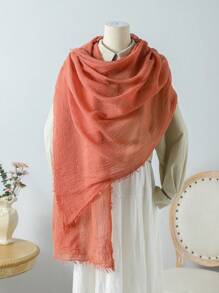 1pc New Solid Color Hairbeard Simple Scarf Women's Multi Color Artistic Leisure Headscarf Daily Vacation Travel Beach Sunscreen Shawl And Festival Gifts - A - View 2