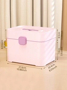 1 szt. Duża przenośna skrzynka na narzędzia do zdobienia paznokci, etui do przechowywania makijażu, organizer na żele do paznokci, dwuwarstwowa duża pojemność domowego pudełka na leki - Wielokolorowe - Zobacz 10