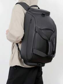 Large Capacity Dual-Use Backpack With Shoe Compartment, Casual Travel Bag Valentines Gifts Valentine Gifts For Men Valentine Day Holiday School Laptop Case The Sporty Life - Black - View 7