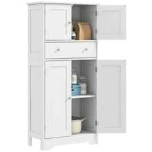 HOMCOM Kitchen Cupboard, Modern Freestanding Kitchen Storage Cabinet With Doors And Shelves, Kitchen Cabinet With Drawer And Adjustable Shelf, White - White - View 2