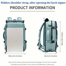 Latest 16 Inch Business Laptop Backpack, Travel Rucksack With Separate Shoe Bag, Outdoors Hiking Camping Backpack - Black - View 3