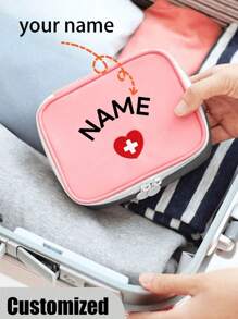 Custom Name Mini Outdoor First Aid Kit Bag, Nylon Medical Storage Bag, Travel Portable Medicine Organizer Emergency Kit First Aid Kits, Double Zippers Handy Pills Pocket For Travel Home Medicine Bag Medicine Storage Bag Medicine Organizer First Aid Kit First Aid Bag Travel Accessories Travel Organizer Travel Essentials Travel Stuff Travelling Bag College Vacation Cruise Summer Holiday Essentials For Outdoor Camping Hiking Hunting