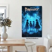 Mystical Girl Group Canvas Painting,  Fantasy Wall Art,  Whimsical Home Decor,  Magical Realism Print