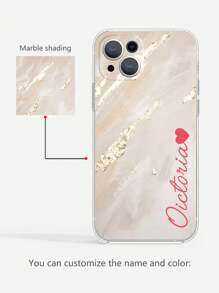 Personalized Marble Letter Signature Phone Case Compatible With Iphone 15, 14, 13 Pro Max, Customized Phone Case Compatible With Samsung Galaxy S23, S22 Ultra, Pixel 7, Unique Phone Case With Letter Name, Customizable Name & Font Color