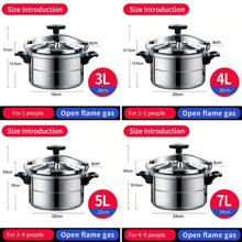 18-44cm Aluminum Alloy High Pressure Cooker, Commercial Large Capacity Extra Large Size, Suitable For Gas & Induction Cooktop, For Hotel, Banquet And Multi-Person Use Seafood Boil - Black - View 6