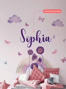 1pc/3pcs Cartoon Colorful Rainbow, Unicorn, Flower, Sun Wall Stickers, Custom Text, Personalize Your Signature, Decorative For Bedroom, Living Room, Study, School, Office, Removable PVC Gifts Birthday Graduation,Multi-Functional,Durable,Anti-Mold,Ornamental,Reusable,Exquisite,Stylish,High-Quality,Colorful,Modern,Custom,Personalized,Unique,Ideal Gifts For Him,Ideal Gifts For Her - Multicolor - View 1