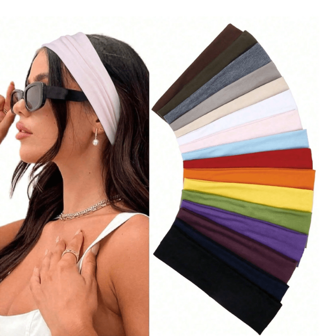5pcs/10pcs Women's Non Slip Headband - Women's Fashion Sports Headband, Soft Fabric Elastic Headband, Suitable For Women's Fitness, Yoga, Running, Facial Cleaning Home Bathroom Decor Fall Decor Back To School Hair Accessories