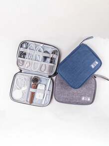 1pc/Electronics Accessories Storage Bag, Universal Portable Travel Electronic Organizer Bag For Phone, Cable, Coin, Jewelry, Makeup, Power Bank, Mouse, Charger, Data Cable, Pen, Hard Drive, Protective Cover