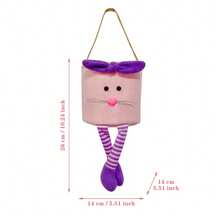 Easter Tote Bag, Cute Cartoon Rabbit Large Capacity Plush Basket Children Festival Present Bag - Pink - View 7