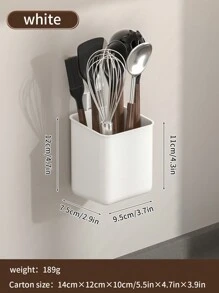 1pc Wall-Mounted Suction Cup Shelf, No-Drill Kitchen Bathroom Organizer, Large Capacity Storage For Spices And Supplies, Ideal For Halloween And Christmas Gifts - Multicolor - View 16