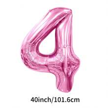 40 英寸大数字气球，铝箔聚酯薄膜大数字气球，适用于生日派对用品装饰， - 粉色 - 查看 10