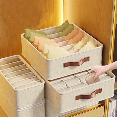 Tensan Lingerie Storage Box, Organizador de Roupas Íntimas para Quarto, Divisória de Gaveta, Caixa de Armazenamento de Armário de Guarda-Roupa Multifuncional