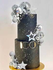 10pcs Disco Ball Cake Topper With Wooden Sticks, Glittering Disco Mirror Ball Decorations For DIY Birthday Cakes, Anniversary, Bar And Adult Party Celebrations