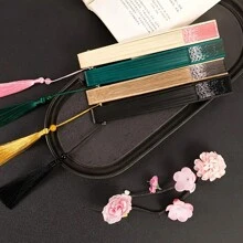 Abanico plegable de encaje tradicional chino, abanico plegable portátil, abanico artesanal de bambú japonés, regalos culturales retro, abanico de bolsillo para uso personal - Multicolor - Ver 5