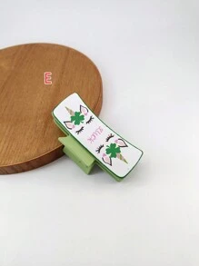 1 Gói 10,5cm Kẹp tóc phong cách cao bồi bằng da giả màu xanh lá cây dành cho phụ nữ, thích hợp để đeo hàng ngày - Nhiều màu - Xem 10