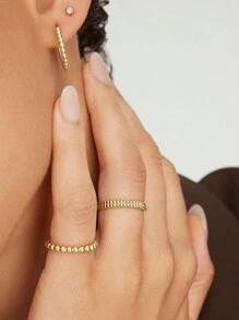 Eleganter, einzigartiger Designer Doppelschicht-Perlenring, minimalistisch, 925er Sterlingsilber-Ring für Frauen, für den täglichen Gebrauch, wasserfest, hochwertig