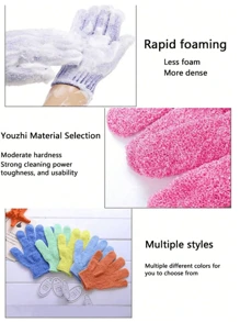 2/8 stuks exfoliërende douchehandschoenen, dubbelzijdige exfoliërende herbruikbare handschoenen, exfoliërende douchehandschoenen, bodyscrubhandschoenen, douchehandschoenen exfoliërende lichaamsreinigingstools