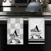 مجموعة منشفة مطبخ مخصصة مخططة من الألياف الدقيقة وأدوات المائدة، منشفة شاي للمائدة، هدية عيد الميلاد وعيد الشكر، ديكور المنزل والاكسسوارات، مجموعة ديكور المنزل، ضرورية للشقة، هدية ترحيب بالمنزل الجديد، هدية للنساء والأمهات والجدات والزوجات، ديكور جمالي لمنشفة الاستحمام لصالون التجميل والفندق والرياضة، مستلزمات المنزل، منشفة، العناية بالبشرة - متعدد الألوان - مشاهدة 5