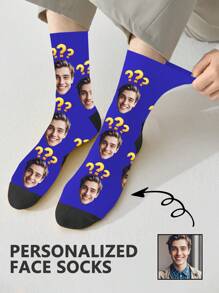 1 Pair Custom Face Socks, Custom Photo Sock, Custom Printed Socks, Personalized Funny Face Socks, Custom Picture Socks, Put Any Face On The Socks, Anniversary Gift, Valentine Gift, Birthday Gift