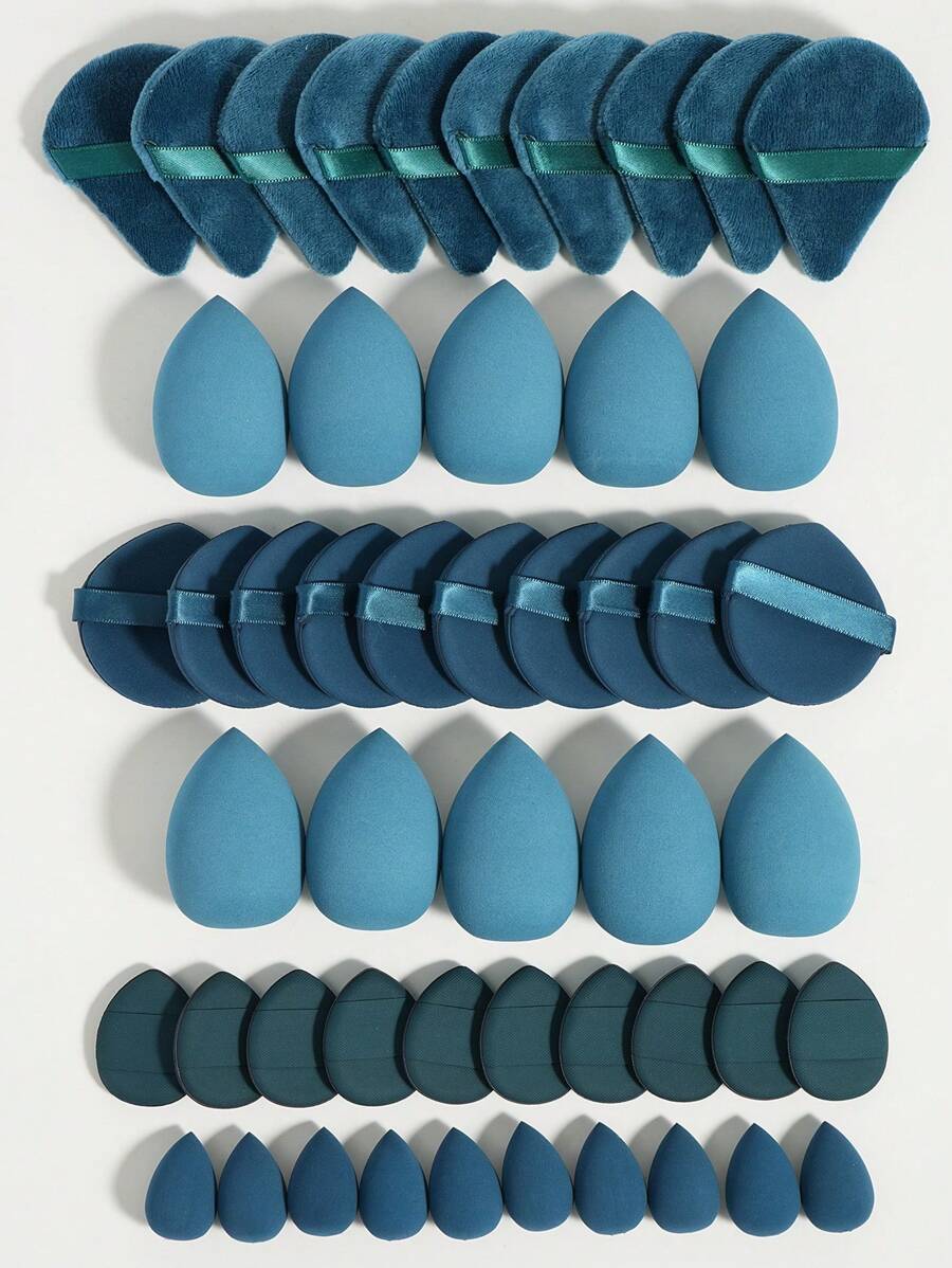 5/10/20/30/40/50/60/80/100件化妆工具套装，包含：10个液体彩妆海绵+10个迷你液体彩妆海绵+10个三角形散粉扑（用于散粉和定妆）+10个气垫粉扑（用于面部彩妆）+10个迷你气垫粉扑（用于面部遮瑕）。 适用于化妆、家居装饰、梳妆台、旅行、卧室、化妆配件、粉扑、美妆蛋、粉扑、化妆海绵、便宜、圣诞礼物、化妆品、化妆工具、便宜好物、礼物、女士礼物、圣诞礼物、赠品、旅行、便宜好物、旅行必备品