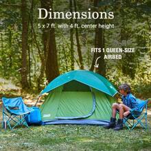 Camping Tent With R.Ainfly, 2/3/4/6 Person Tent Sets Up In 10 Mins, Weatherproof Tent For Camping, Festivals, Backyard, Sleepovers, & More - 雲杉綠 - 查看 2