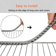 2 件套微波炉硅胶耐热套，耐高温烤箱架保护罩，14 英寸（35.6 厘米）烤箱架边缘保护器，防止烧伤和疤痕