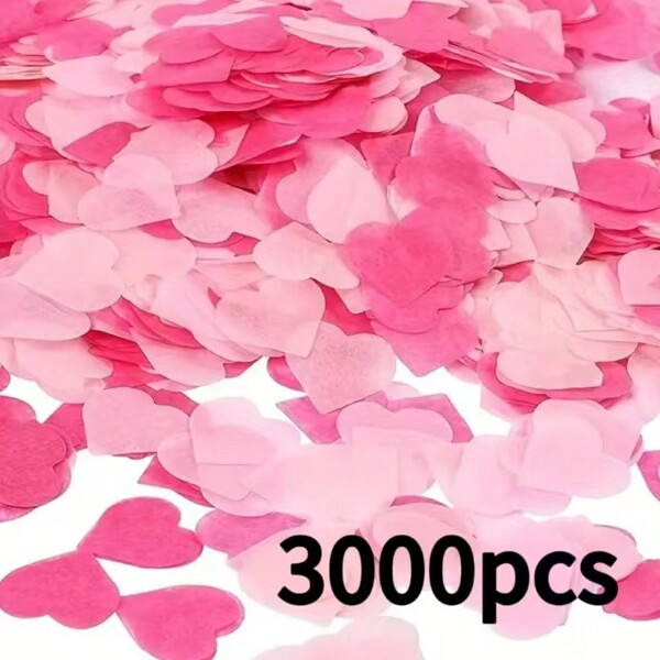 3000 pezzi di ritagli di carta a forma di cuore per San Valentino, decorazioni per matrimoni - anniversari, forniture per feste di compleanno, decorazioni per scene di festa, forniture per decorazioni per feste, decorazioni natalizie, decorazioni per matrimoni, cerimonie di laurea e altre decorazioni per eventi multipli