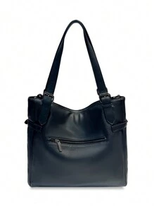 MILANO BAGG Casual, Modă, Elegant, Personalitate, Trendy, Lux, Geantă de umăr din piele PU, Transport de mână, Rucsac, Curea reglabilă, Potrivită pentru petreceri, Vacanță, Afaceri, Vară, Stil bani vechi, Weekend, Cadou - Negru - Vizualizare 2
