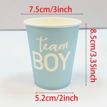 10 件/20 件 50 件 性别揭秘派对纸杯粉色和蓝色性别揭秘杯他或她性别揭秘生日派对装饰用品 - 彩色 - 查看 3