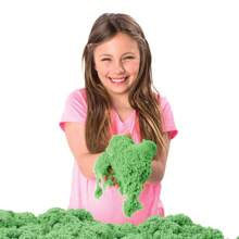 Spin Master Kinetisch zand, zandbakset voor kinderen met 1 lb groen en 3 mallen, sensorisch speelgoed voor kinderen van 3 jaar en ouder