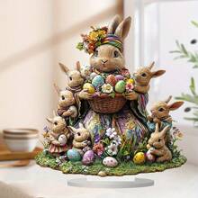 Dekoracja wielkanocna w kształcie zająca i jajka, ozdoby stołowe, dekoracja domu, prezent świąteczny